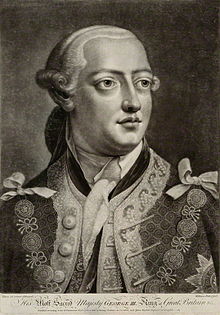 Mezzotint of George III in 1762, after a painting by Thomas Frye.