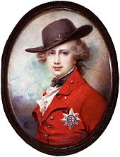 George as Prince of Wales, painted by Richard Cosway, ca. 1780–1782.