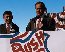 Vice President Bush campaigns in St. Louis, Missouri with John Ashcroft, 1988