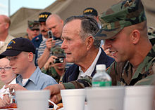 Bush is visiting NAS JRB, New Orleans personnel before receiving briefs on the status of Joint Task Force Katrina relief efforts, October 2005