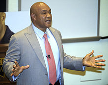 Foreman speaking in Houston, Texas in September 2009