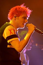 Gerard Way in Montreal, Canada, during the tour Honda Civic Tour in August 2011