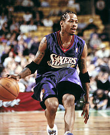 Allen Iverson as a member of the Sixers.