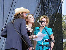 David Rawlings, Gillian Welch and Alison Krauss performing at the 2008 Austin City Limits Music Festival