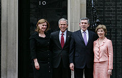 Gordon Brown and President of the United States George W. Bush meet at Downing Street