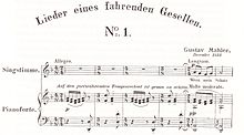 The opening of Lieder eines fahrenden Gesellen, published 1897 in a version for voice and piano