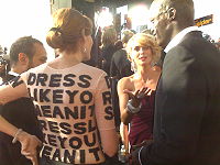 Project Runway season three finalist Laura Bennett interviews Klum and Seal at the 59th Emmy Awards