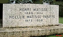 Tombstone of Henri Matisse and his wife Noellie, cemetery of the Monastère Notre Dame de Cimiez, Cimiez, France