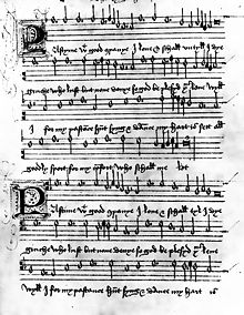 Musical score of Pastime with good company, c. 1513, composed by Henry.