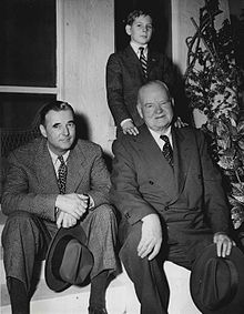 Herbert Hoover with his son Allan (left) and his grandson Andrew (above), 1950