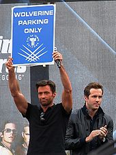 Hugh Jackman and Ryan Reynolds (right) at the X-Men Origins: Wolverine premiere in Tempe, Arizona (2009)