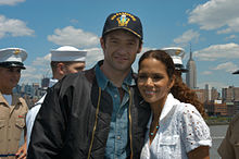Jackman and Halle Berry visiting with sailors and Marines during the opening day of Fleet Week New York 2006