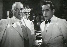 With Sydney Greenstreet in Casablanca. Bogart received an Oscar nomination for his performance.
