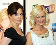 Tina Fey and Poehler at the premiere of Baby Mama in New York.