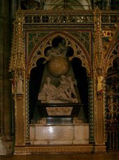 Newton's tomb in Westminster Abbey