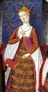 Isabella in the Rimado de la Conquista de Granada, from 1482, by Pedro Marcuello