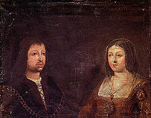 The wedding portrait of Ferdinand and Isabella, c. 1469.