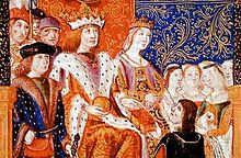 Ferdinand and Isabella with their subjects