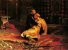 Ivan the Terrible And His Son Ivan, 16 November 1581 by Ilya Repin, 1885 (Tretyakov Gallery, Moscow)
