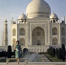 Jackie at the Taj Mahal, Agra, Uttar Pradesh, India on March 15, 1962