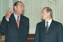 Chirac with then-Russian President Vladimir Putin in 2001