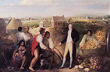 Creek men being taught how to use a plow by Benjamin Hawkins in 1805. Madison believed learning European-style agriculture would help the Creek adopt the values of British-American civilization.