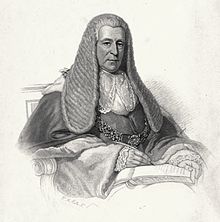 Thomas Langlois Lefroy, Lord Chief Justice of Ireland, by W. H. Mote (1855); in old age, Lefroy admitted to a nephew that he had been in love with Jane Austen: "It was boyish love."[50]