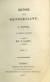 First edition title page from Sense and Sensibility, Jane Austen's first published novel (1811)