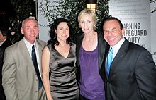 (l-r) Governor appointee Don Norte, Dr. Lara Embry, Jane Lynch, and Norte's husband, gay activist Kevin Norte, at Autum P-FLAG 2010's Charitable Event at The London Hotel, West Hollywood, California.