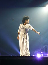 Jackson performing during her Rock Witchu Tour in 2008.