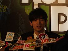 Jay Chou at a promotional event for Kung Fu Dunk in January 2008