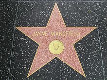 Mansfield's star on Hollywood Walk of Fame at 6328 Hollywood Boulevard.[256] (photographed in 2011)