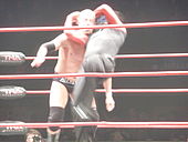 Hardy performing his 'Twist of Hate' on Mr. Anderson.
