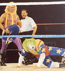 Jarrett wrestling Doink the Clown in the WWF in September 1994.