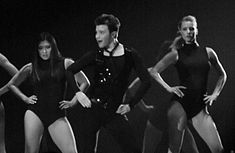 Ushkowitz, Chris Colfer and Heather Morris during a performance of "Single Ladies" on the tour Glee Live! In Concert! in 2011