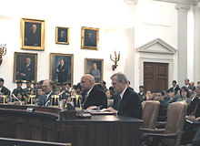 Governor of Minnesota Jesse Ventura (center) testifies on China's participation in the WTO in March 2000.