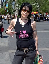 Joan Jett promoting PETA in 2010.