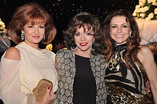 Joan Collins with Dynasty co-stars Stephanie Beacham and Emma Samms in London, 2009.