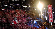 Biden is nominated as the Democratic vice presidential candidate during the third night of the 2008 Democratic National Convention in Denver, Colorado.