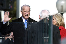 Biden is sworn into office by Associate Justice John Paul Stevens, January 20, 2009