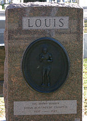 Joe Louis' headstone in Arlington National Cemetery, Virginia