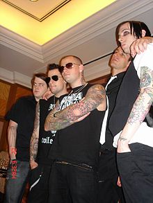 From left to right: Paul Thomas, Madden, Benji Madden, Dean Butterworth, and Billy Martin.