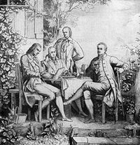 Goethe, Schiller, Alexander and Wilhelm von Humboldt in Jena, c. 1797