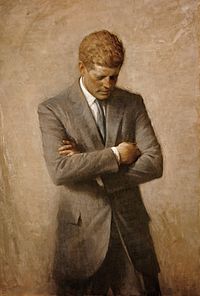 The official White House portrait of John F. Kennedy by Aaron Shikler