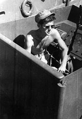 Kennedy on his navy patrol boat, the PT-109