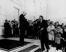 President Dwight D. Eisenhower meets with President-elect John F. Kennedy on December 6, 1960