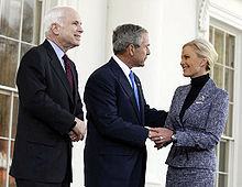 On March 5, 2008, President Bush met with the McCains, endorsing the presumptive nominee.
