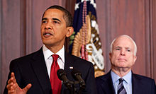 McCain and President Obama in a press conference in 2009