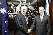 Howard with Russian President Vladimir Putin during the 2007 APEC Summit