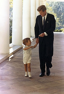Kennedy with his father, John, Sr., at the White House in 1963